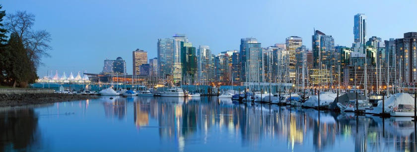 Vancouver BC City Skyline at Dusk
